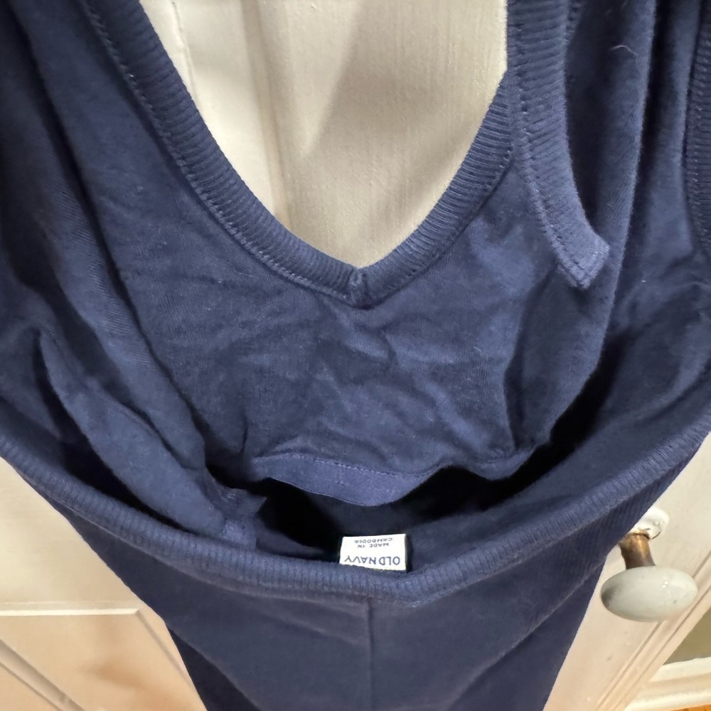 Old Navy Women’s Navy Blue Fitted Halter Rib-Knit Midi Dress NWT - Picture 6 of 7